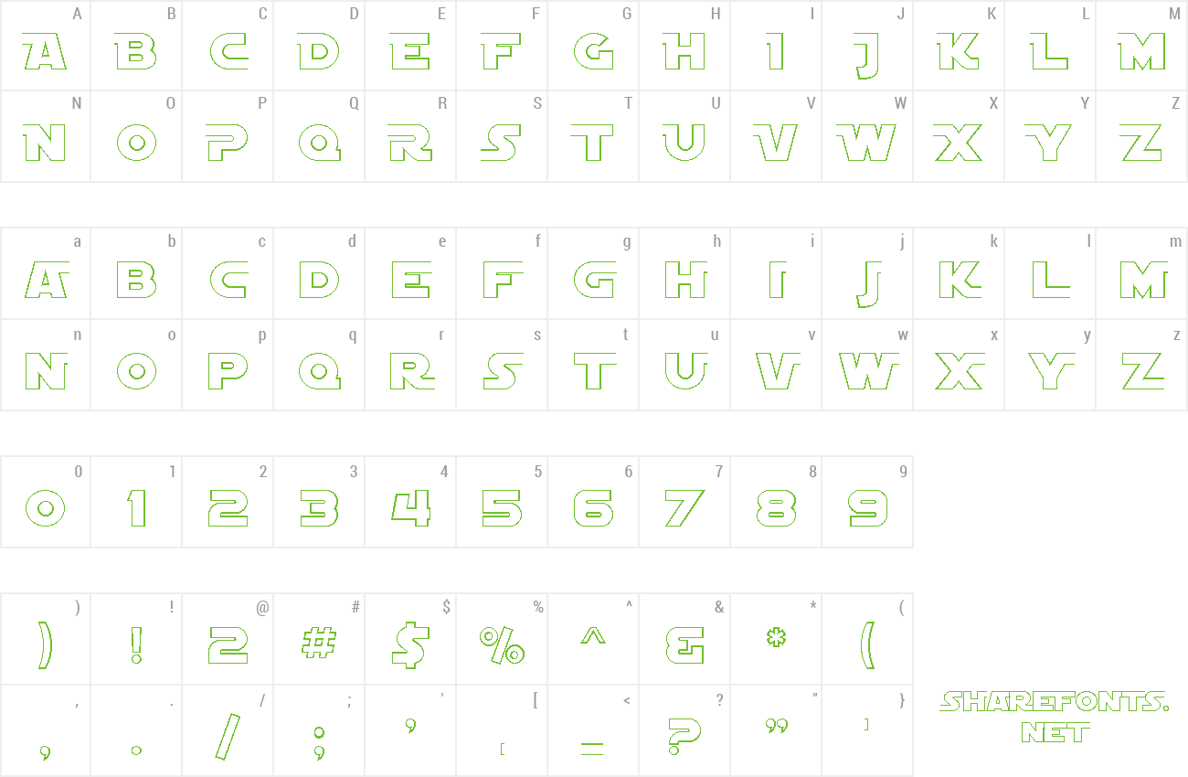 Font SF Distant Galaxy AltOutline preview